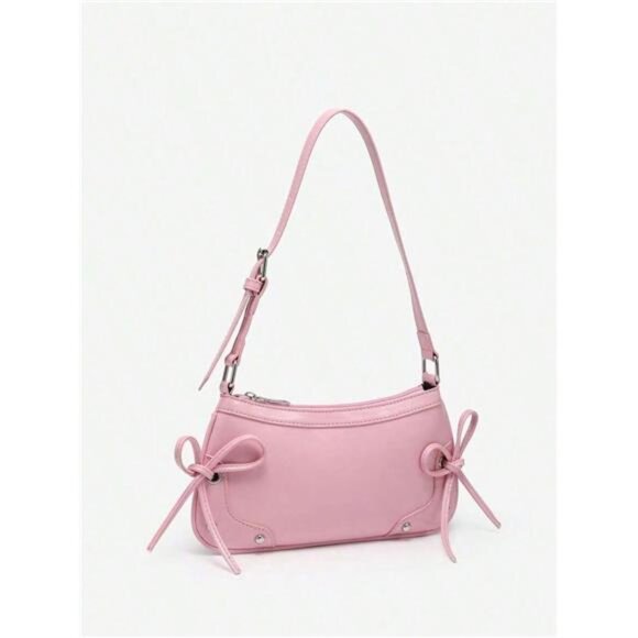 Retro Lace Up Bow Decor Crossbody Shoulder - Picture 1 of 5